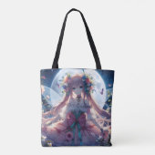 Anime-Mädchen-Blumen-Mond-Fee Tasche (Rückseite)