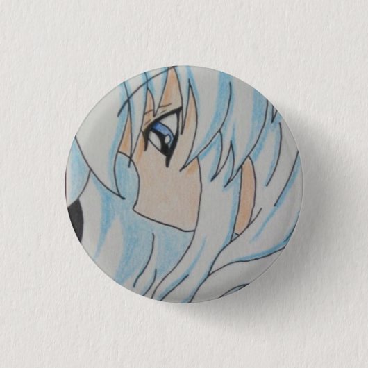 Anime-Mädchen Button (Vorderseite)
