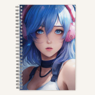 Anime-Mädchen-Design trendig stilvolles Spiralnoti Notizblock