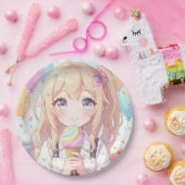 Anime-Mädchen-Eiscreme-Geburtstagsfeier Pappteller (Party)