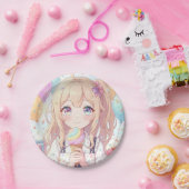 Anime-Mädchen-Eiscreme-Geburtstagsfeier Pappteller (Party)