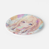 Anime-Mädchen-Eiscreme-Geburtstagsfeier Pappteller (Schrägansicht)