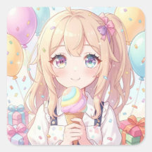 Anime-Mädchen-Eiscreme-Geburtstagsfeier