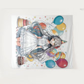Anime-Mädchen Geburtstag Wandteppich (Vorderseite (Horizontal))