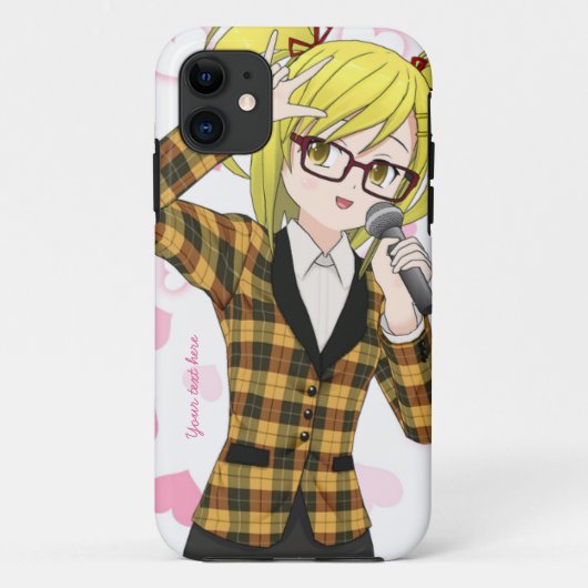 Anime-Mädchen-Gesang-Karaoke kundengerechter Case-Mate iPhone Hülle (Rückseite)
