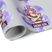 Anime-Mädchen | Illustration einer süßen ästhetisc Geschenkpapier (Rolleneckpunkt)
