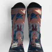 Anime-Mädchen im Zug Socken (Oben)