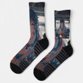 Anime-Mädchen im Zug Socken (Links)