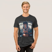 Anime-Mädchen im Zug Tri-Blend Shirt (Vorderseite voll)