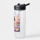Anime Mädchen liest personalisiert Trinkflasche (Links)