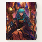Anime-Mädchen-Magier-Fantasy Notizblock (Rückseite)