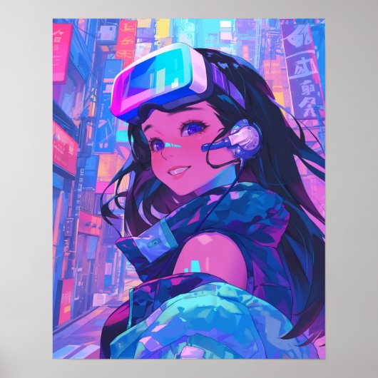 Anime-Mädchen Metaverse VR Poster (Vorne)