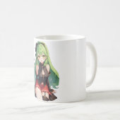 Anime-Mädchen mit grünen Haaren Kaffeetasse (VorderseiteRechts)