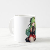 Anime-Mädchen mit grünen Haaren Kaffeetasse (Vorderseite Links)