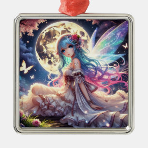 Anime-Mädchen Mond Fee Prinzessin im Garten Ornament Aus Metall