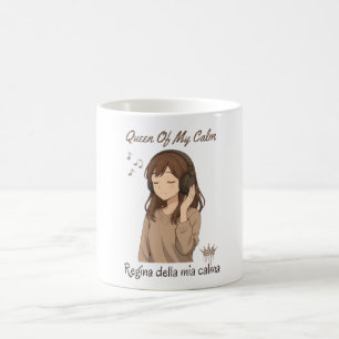 Anime-Mädchen-Ohrhörer-Tasse – Königin meiner Ruhe Kaffeetasse