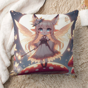 Anime-Mädchen Pixie Hippie Mond Fee Kissen