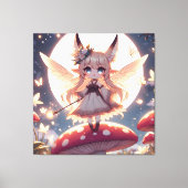 Anime-Mädchen Pixie Hippie Mond Fee Leinwanddruck (Vorderseite)