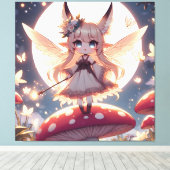 Anime-Mädchen Pixie Hippie Mond Fee Leinwanddruck (Insitu (Holzboden))