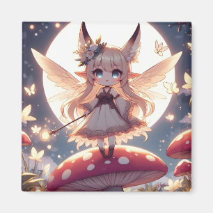 Anime-Mädchen Pixie Hippie Mond Fee Magnet