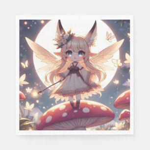 Anime-Mädchen Pixie Hippie Mond Fee Serviette