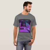 Anime Mädchen Retrowave Synthwave Outrun Ästhetik T-Shirt (Vorne ganz)