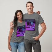 Anime Mädchen Retrowave Synthwave Outrun Ästhetik T-Shirt (Unisex)