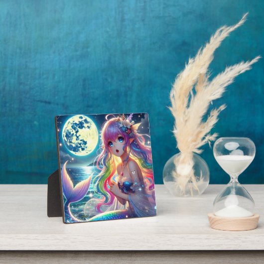 Anime-Mädchen singt Mondlicht Pixie Regenbogen Mee Fotoplatte (InSitu)