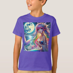 Anime-Mädchen singt Mondlicht Pixie Regenbogen Mee T-Shirt