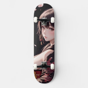 Anime-Mädchen Skateboard