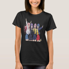 Anime-Mädchen-Squad Friedenszeichen-T-Shirt T-Shirt