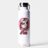 Anime-Mädchen stilvoller Aufkleber Trinkflasche (Vorne)