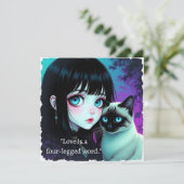 Anime-Mädchen und Siamkatzen-Zitat (Stehend Vorderseite)