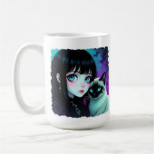 Anime-Mädchen und Siamkatzen-Zitat Kaffeetasse (Links)