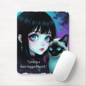Anime-Mädchen und Siamkatzen-Zitat  Mousepad (Mit Mouse)