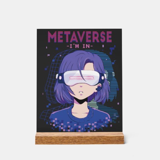 Anime-Mädchen Virtual Reality Brille Acryl-Schild Acrylschild (Vorderseite)