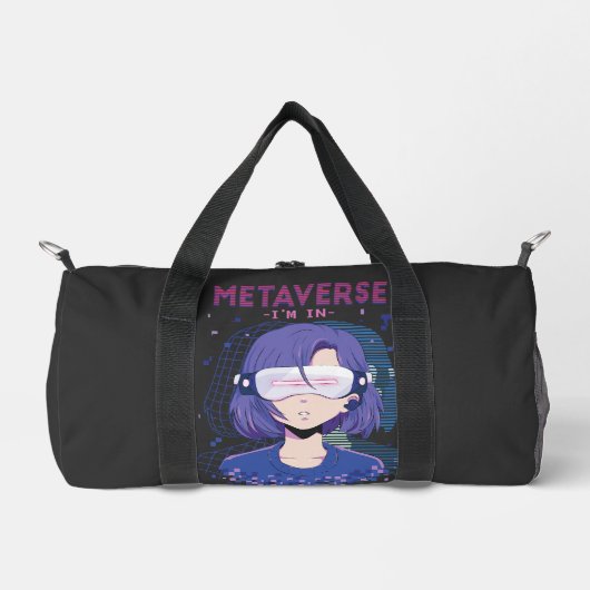 Anime-Mädchen Virtual Reality Brille Duffle Bag (Vorderseite)