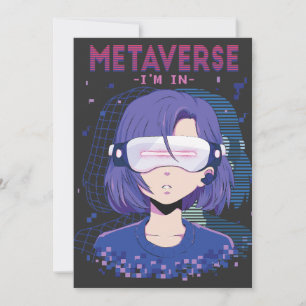 Anime-Mädchen Virtual-Reality-Brille Einladung