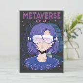 Anime-Mädchen Virtual-Reality-Brille Einladung (Stehend Vorderseite)
