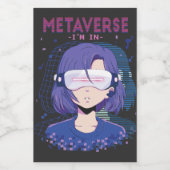 Anime-Mädchen Virtual-Reality-Brille Etikett (Einzelnes Label)