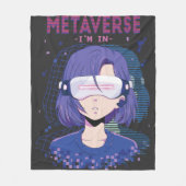 Anime-Mädchen Virtual-Reality-Brille Fleece-Decke Fleecedecke (Vorderseite)