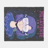 Anime-Mädchen Virtual-Reality-Brille Fleece-Decke Fleecedecke (Vorderseite (Horizontal))