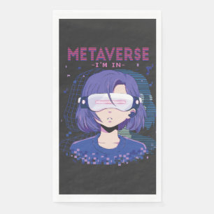 Anime-Mädchen Virtual-Reality-Brille Gästehandtüch Serviette