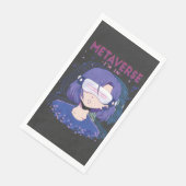 Anime-Mädchen Virtual-Reality-Brille Gästehandtüch Serviette (Ecke)