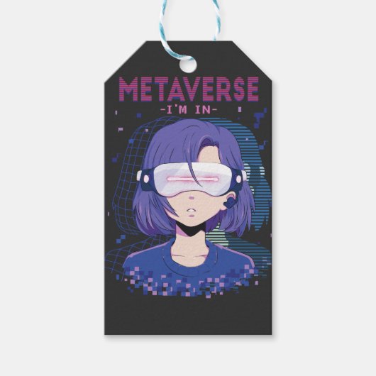 Anime-Mädchen Virtual-Reality-Brille Geschenkanhän Geschenkanhänger (Vorderseite)