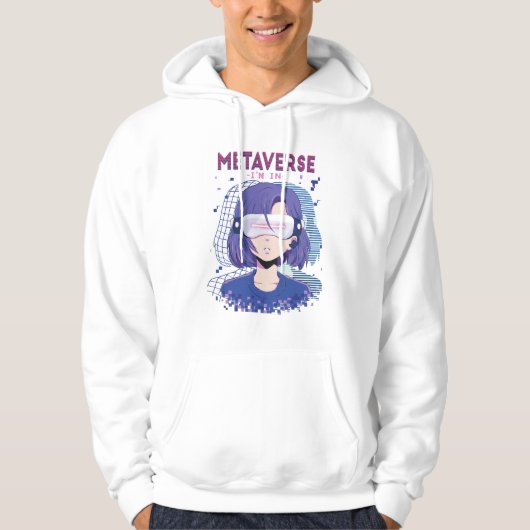 Anime-Mädchen Virtual-Reality-Brille Hoodie (Vorderseite)