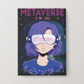 Anime-Mädchen Virtual Reality Brille Knopf Button (Vorderseite)