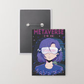 Anime-Mädchen Virtual Reality Brille Knopf Button (Vorderseite/Rückseite)
