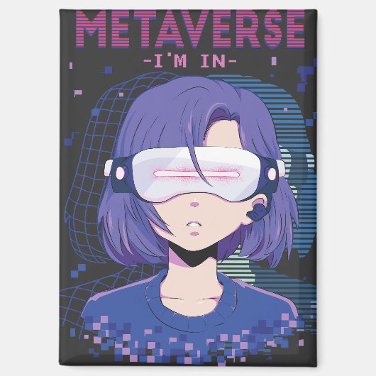 Anime-Mädchen Virtual-Reality-Brille Magnet (Vorderseite)