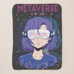 Anime-Mädchen Virtual-Reality-Brille Sherpa-Decke Sherpadecke
